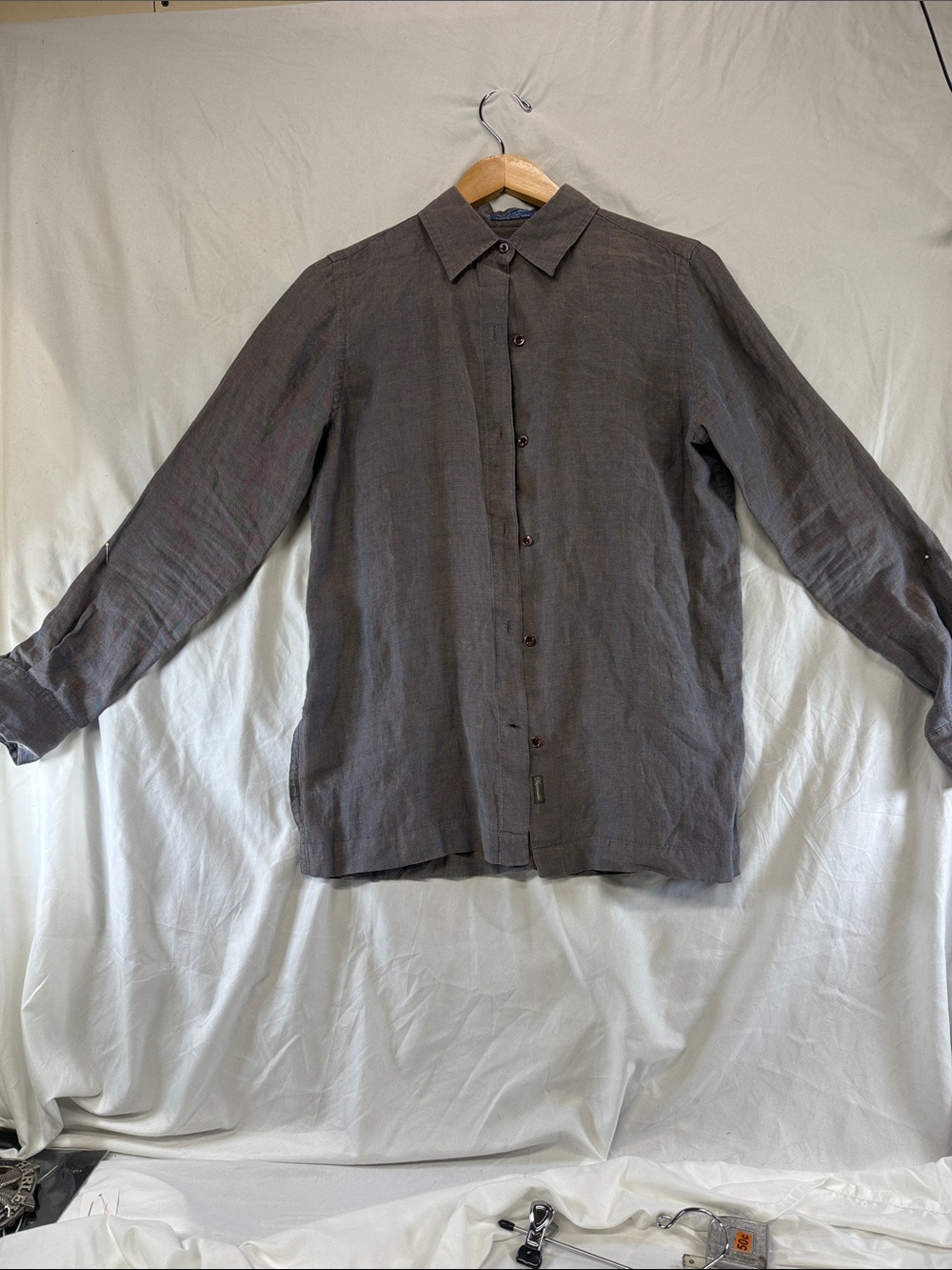 Faconnable Men's Linen Shirt in Heather Gray